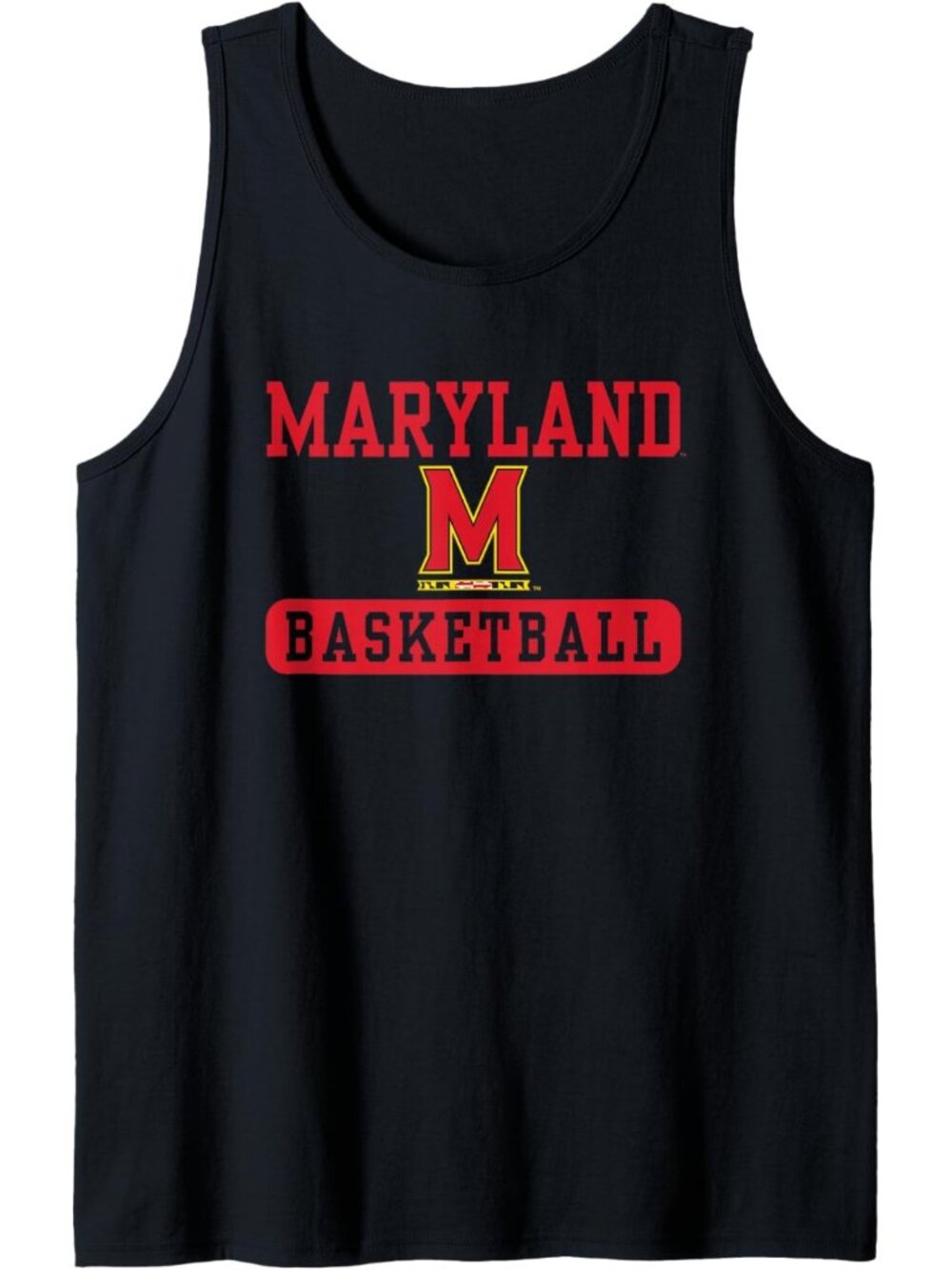 Stylish Black Sleeveless Tank Top with Maryland Terrapins Basketball Logo